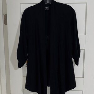 Bobeau Black Open Front Cardigan